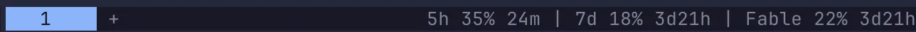 The Herdr tab bar with quotas on the right